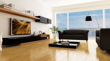 Living room with laminated floors